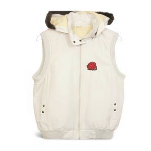 Hooded Vest with Rose Applique Sz Junior L